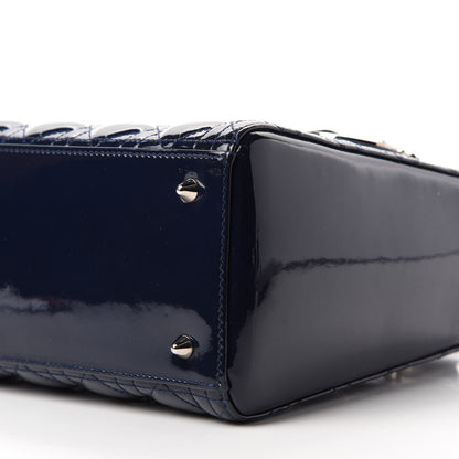 Christian Dior Patent Cannage Medium Lady Dior Navy Blue 7 of 12