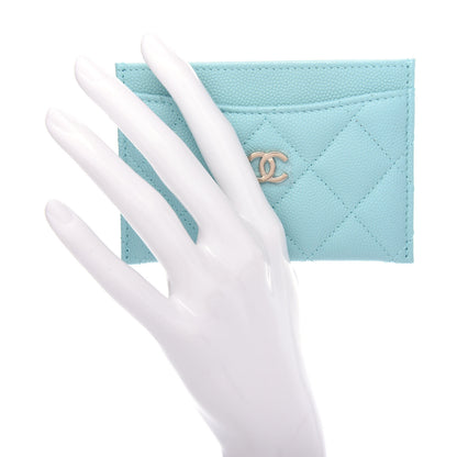 Chanel Caviar Quilted Card Holder Light Blue 2 of 8