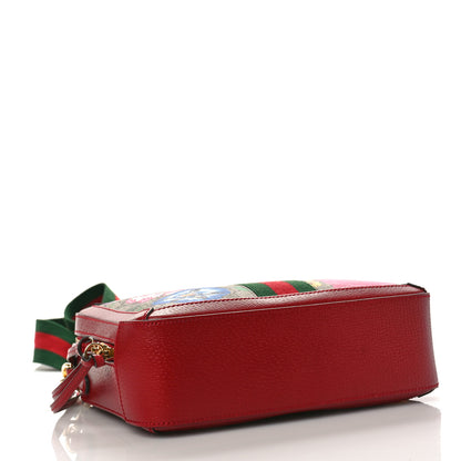 Gucci GG Supreme Monogram Flora Web Small Ophidia Top Handle Shoulder Bag Hibiscus Red 4 of 9