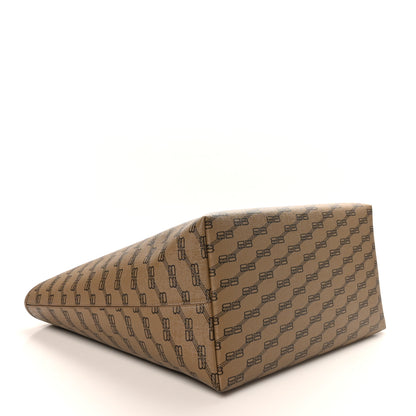 Balenciaga Coated Canvas BB Monogram Large Signature East West Shopper Bag Beige Brown 4 of 10