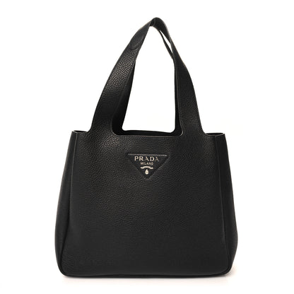 Prada Vitello Daino Soft Medium Dynamique Tote Black 1 of 9
