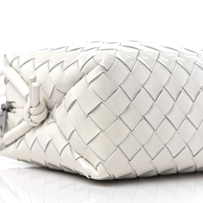 Bottega Veneta Patent Calfskin Intrecciato Small Loop Camera Bag White 7 of 10