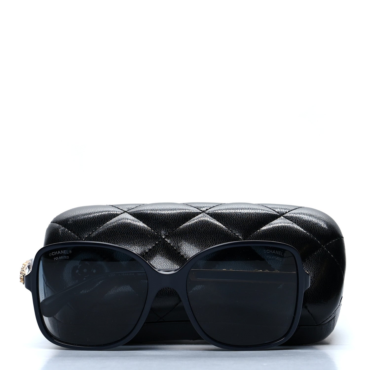 Chanel Acetate Polarized Bijou Square Sunglasses 5355 Black 8 of 8