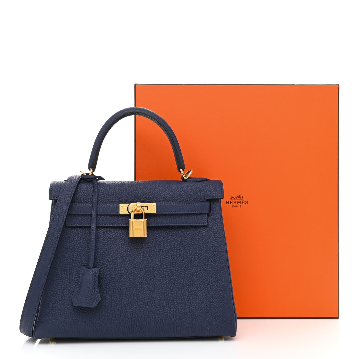Hermes Togo Kelly Retourne 25 Bleu Saphir 11 of 11