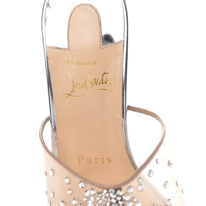 Christian Louboutin Rete Nappa Specchio Violas 100 Mule 36.5 Version Silver 6 of 8