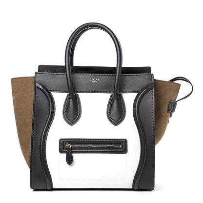 Celine Smooth Calfskin Suede Mini Tri-Color Luggage White 1 of 10