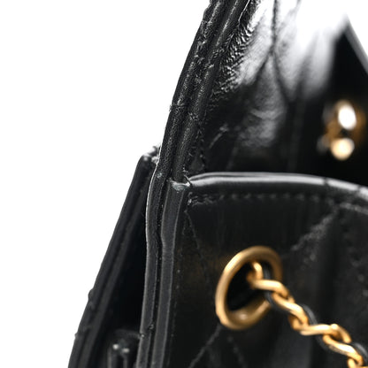 Chanel Shiny Crumpled Calfskin Quilted Small Chanel 25 Handbag Black 15 of 16