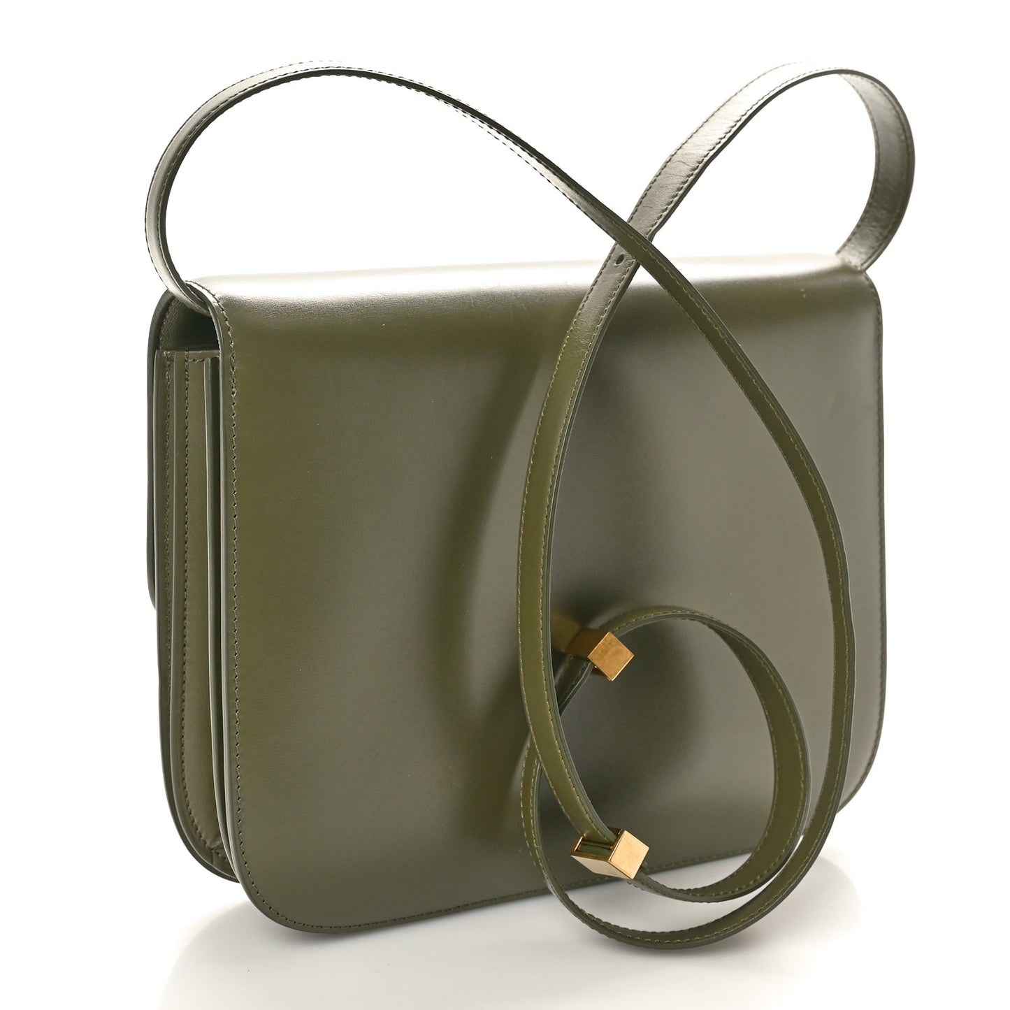 Box Calfskin Classic Box Medium Flap Bag Army Green