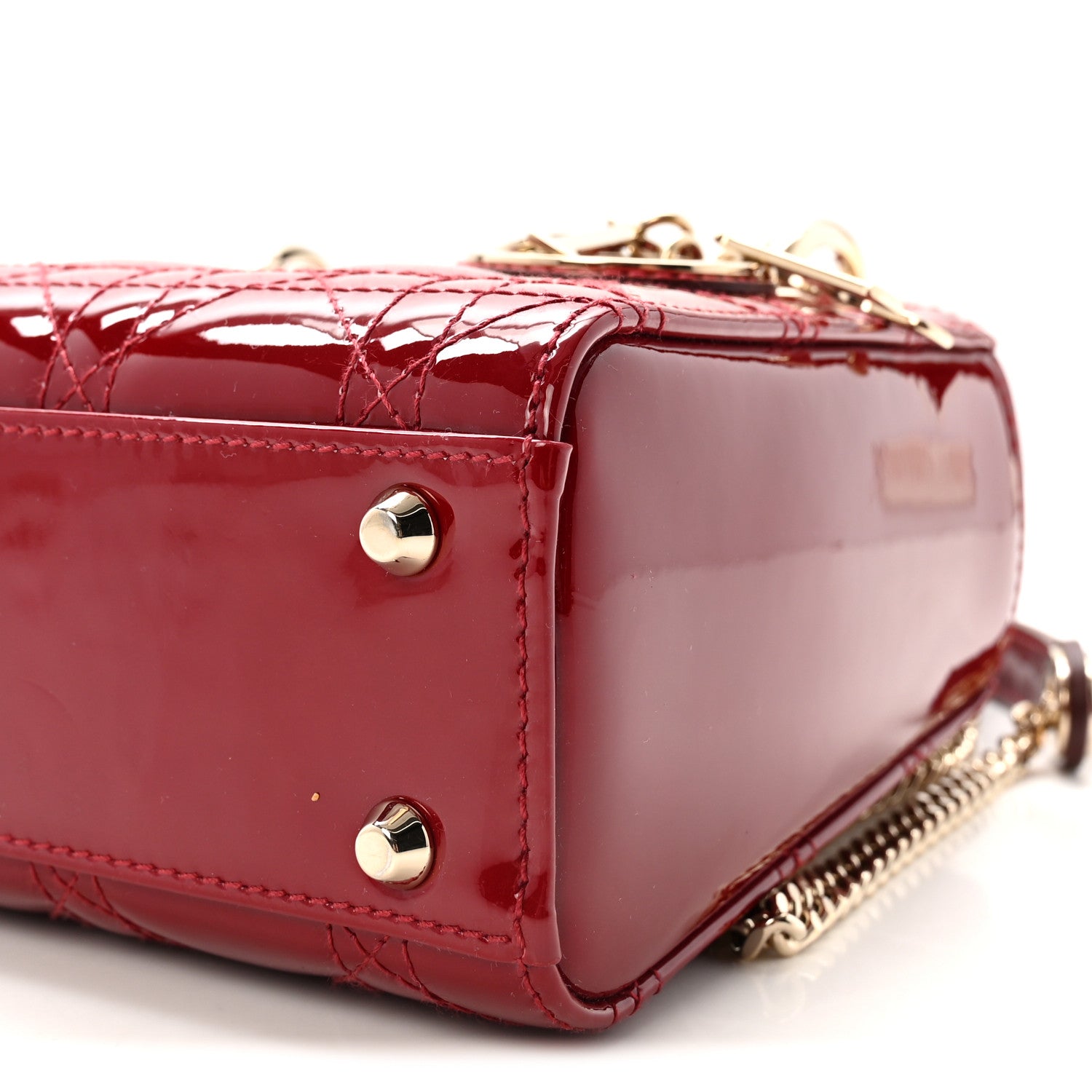 Christian Dior Patent Cannage Mini Lady Dior Red 9 of 9
