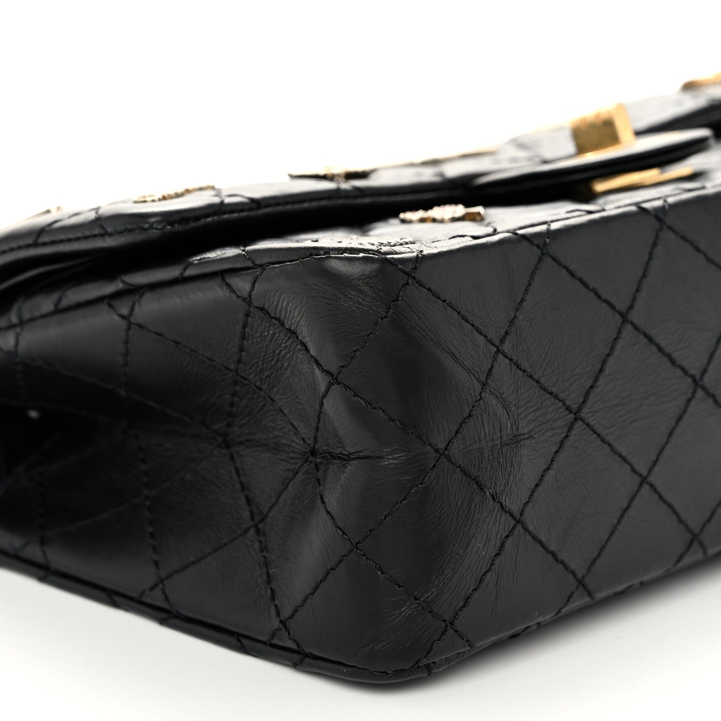 Aged Calfskin Quilted Casino 2.55 Reissue 225 Flap Black