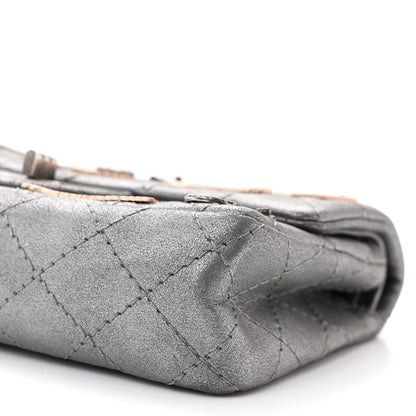 Chanel Metallic Calfskin Quilted Lucky Charms 2.55 Reissue 224 Flap Dark Silver 10 of 14