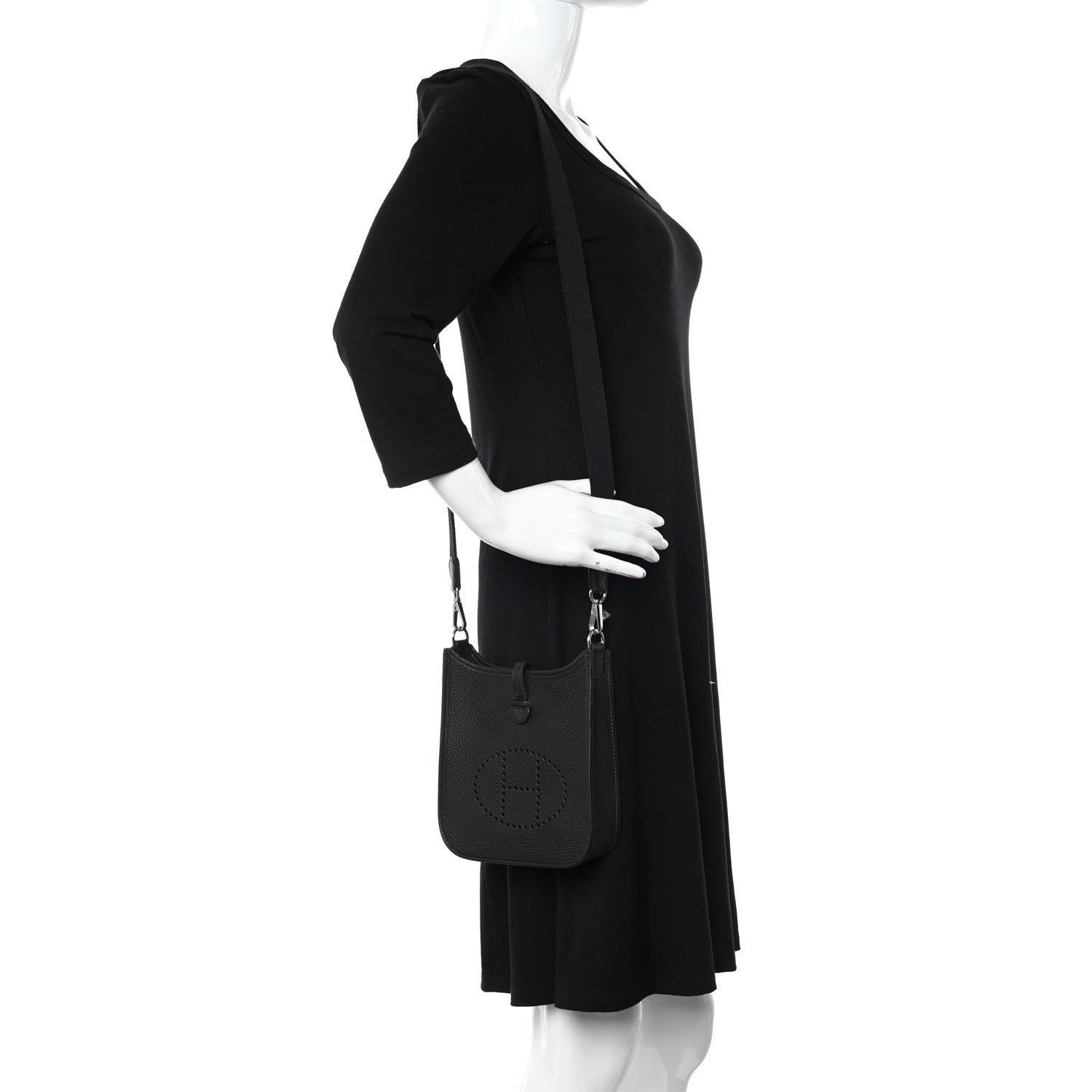 Hermes Taurillon Clemence Evelyne TPM Black 2 of 11