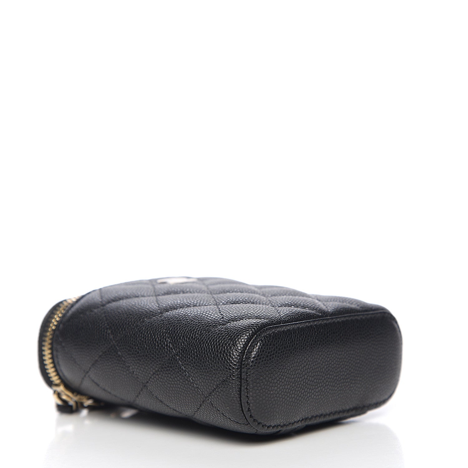 Chanel Caviar Quilted Small Vertical Coco Beauty Vanity Case With Chain Black 3 of 9