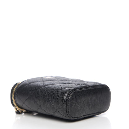 Chanel Caviar Quilted Small Vertical Coco Beauty Vanity Case With Chain Black 3 of 9