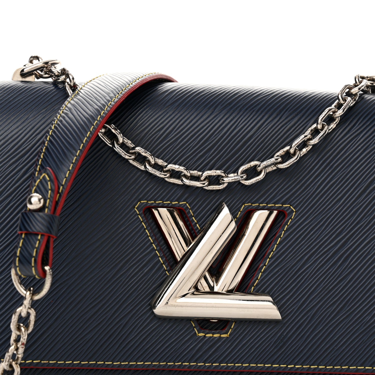 Louis Vuitton Epi Twist Shoulder Bag MM Indigo Piment 7 of 10