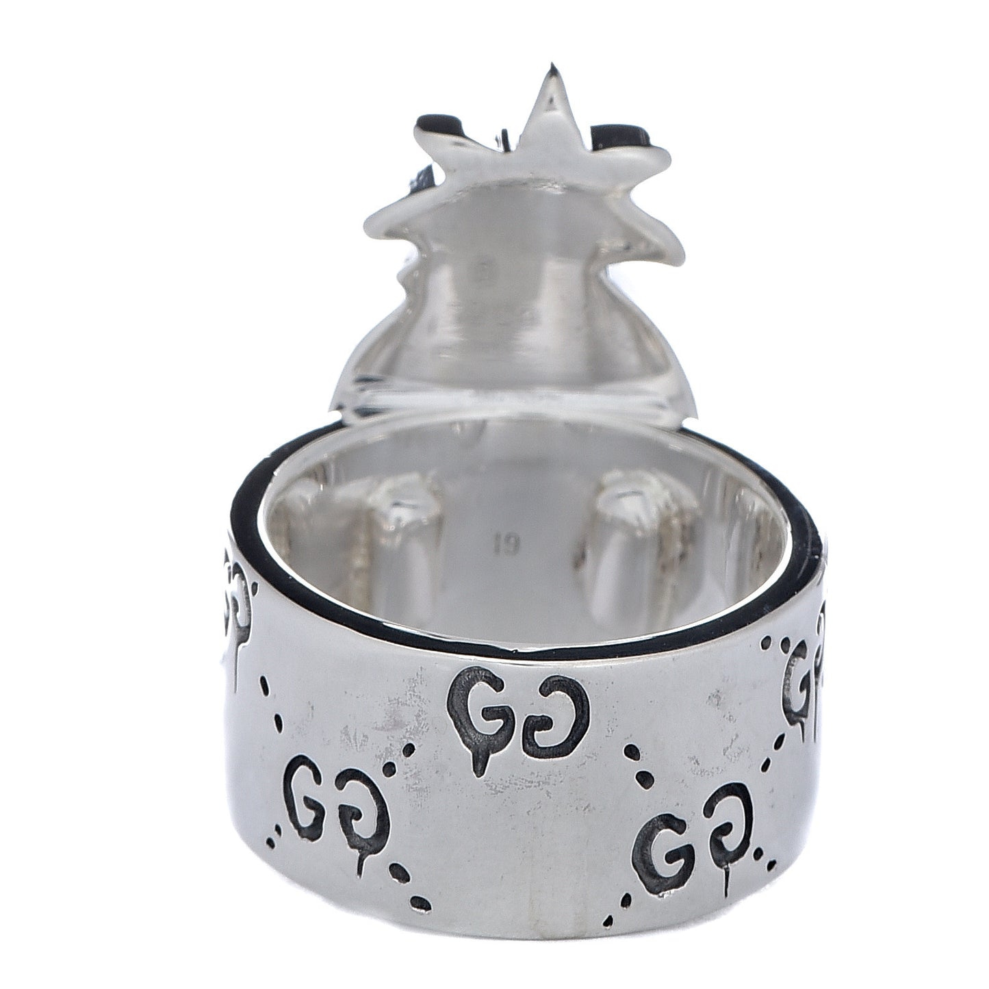 Sterling Silver GucciGhost Pineapple Ring 50 5.5