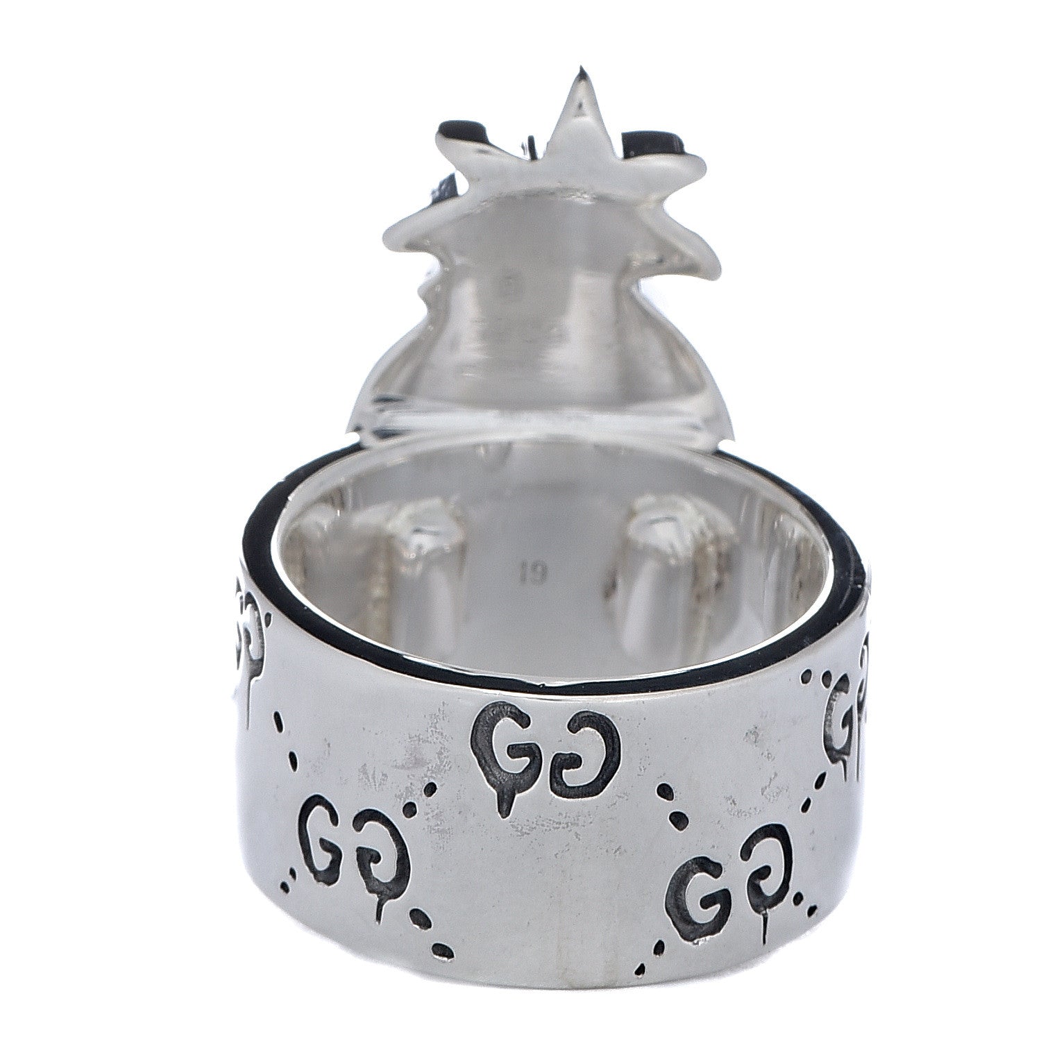 Gucci Sterling Silver GucciGhost Pineapple Ring 50 5.5 4 of 6