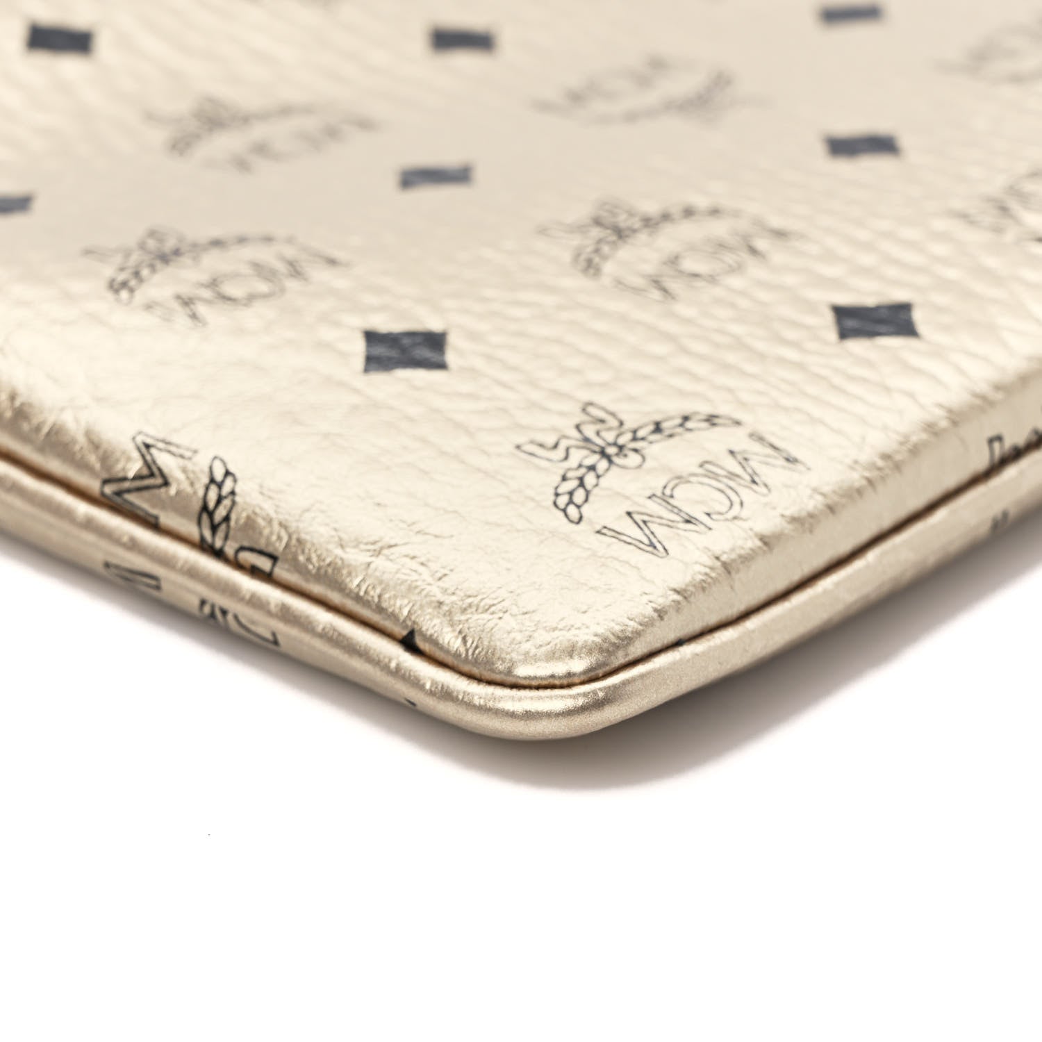 MCM Metallic Visetos Medium Crossbody Pouch Berline Gold 8 of 9