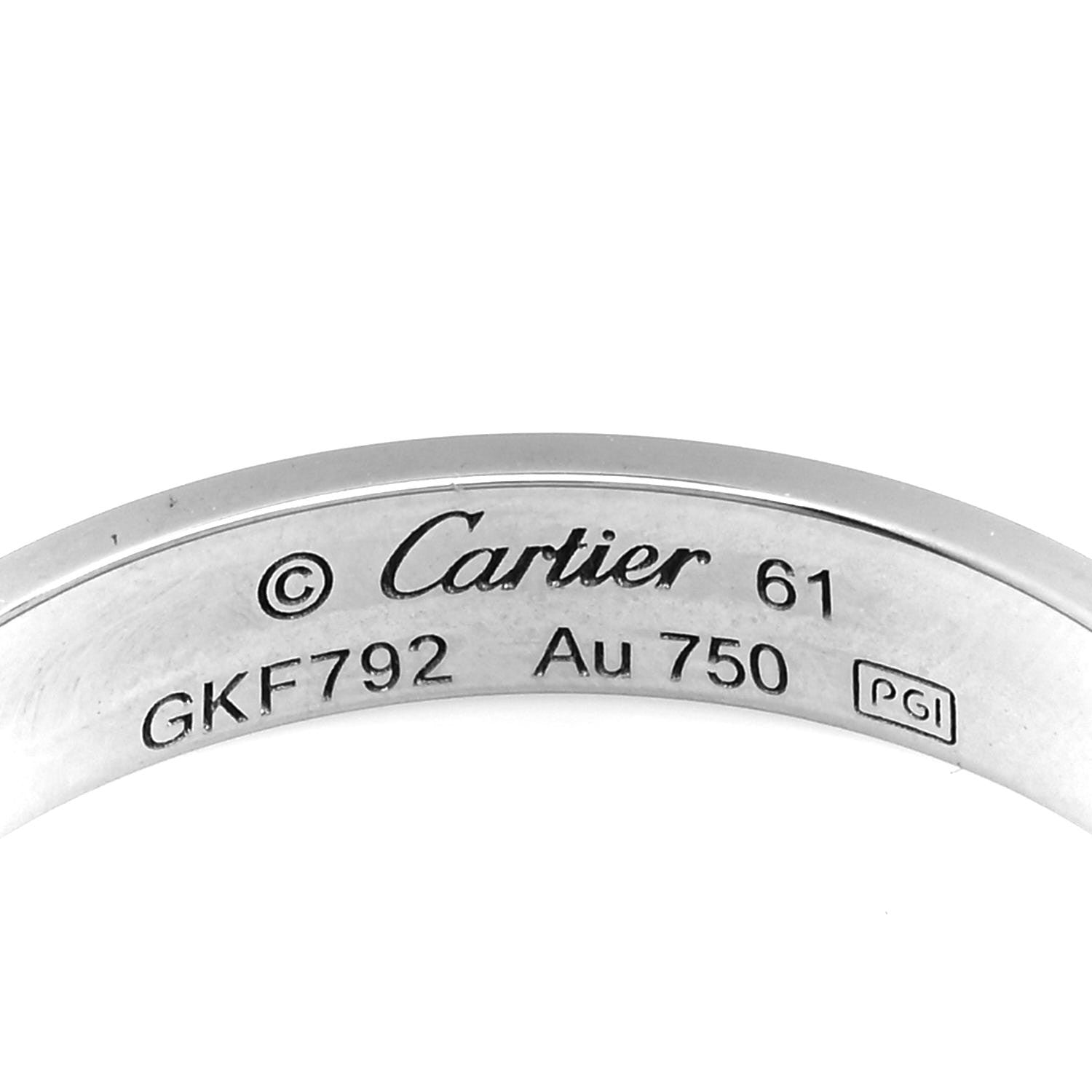 Cartier 18K White Gold 3.5mm LOVE Wedding Band Ring 61 9.5 4 of 5