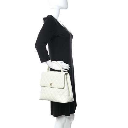Chanel Caviar Quilted Jumbo Kelly Flap White 2 of 12