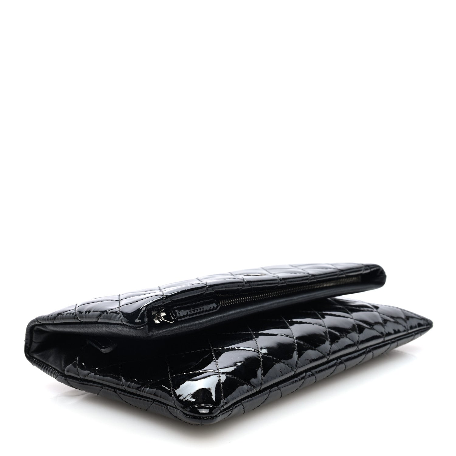 Chanel Patent Calfskin Quilted Beauty CC Clutch Black 4 of 7