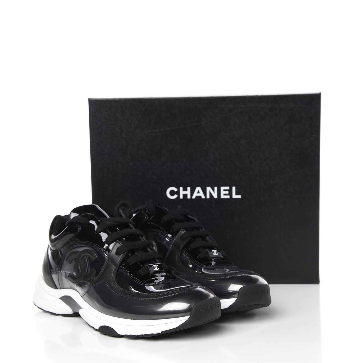 Patent PVC Womens CC Sneakers 40 Transparent Black