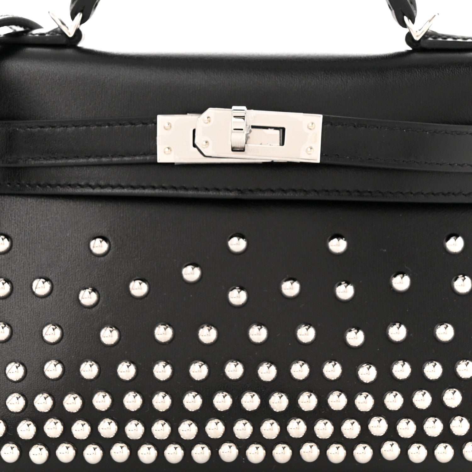 Hermes Box Studded Clouté Mini Kelly Sellier 20 Black 7 of 10