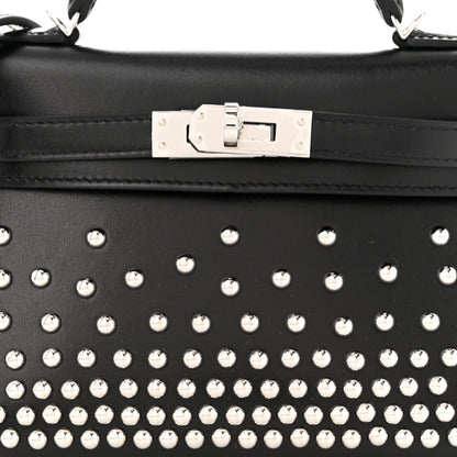 Hermes Box Studded Clouté Mini Kelly Sellier 20 Black 7 of 10
