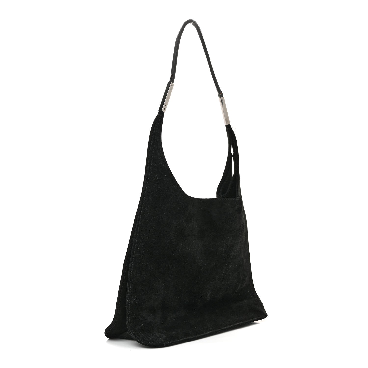 Gucci Suede Logo Shoulder Bag Black 3 of 15