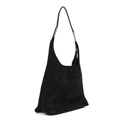 Gucci Suede Logo Shoulder Bag Black 3 of 15