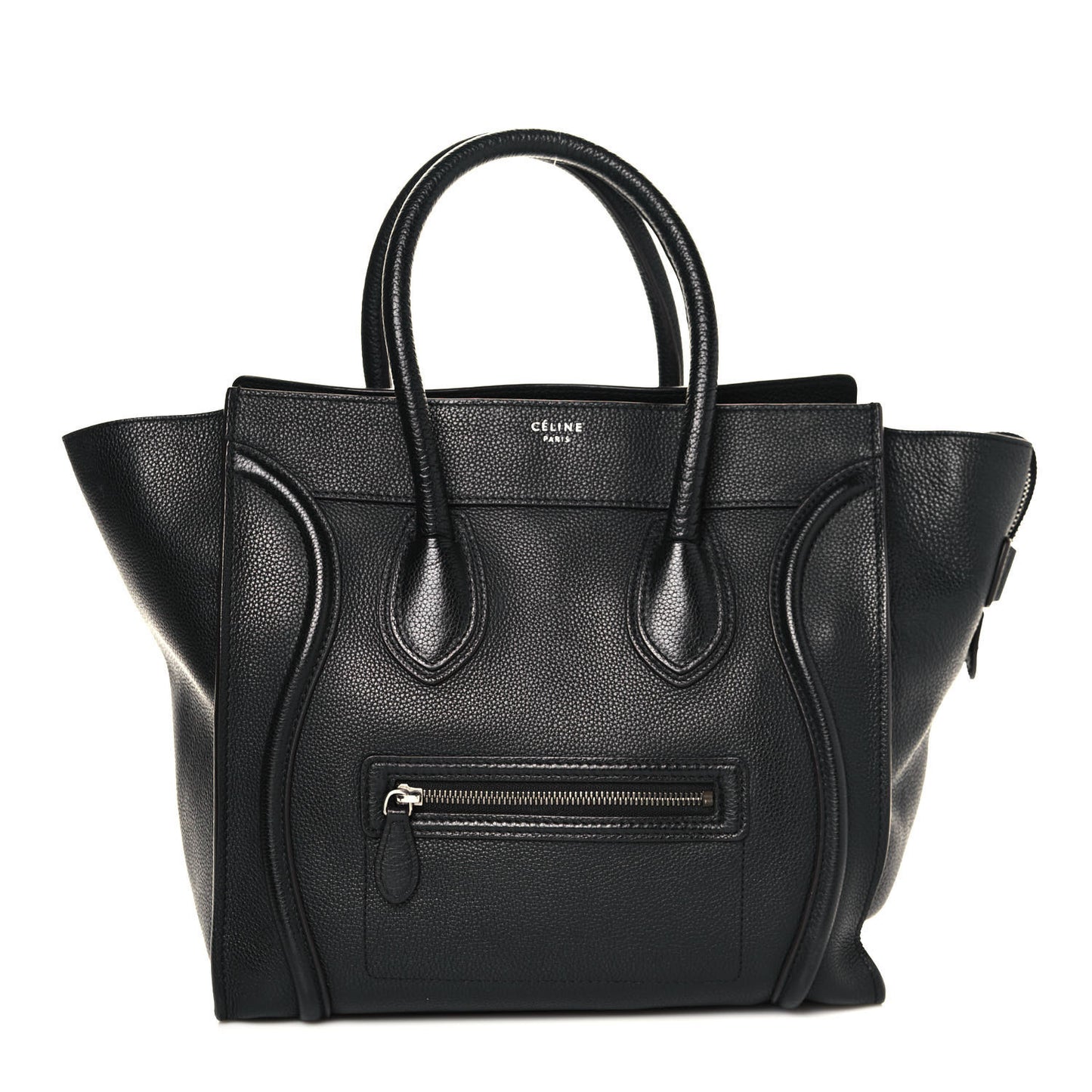 Drummed Calfskin Mini Luggage Black