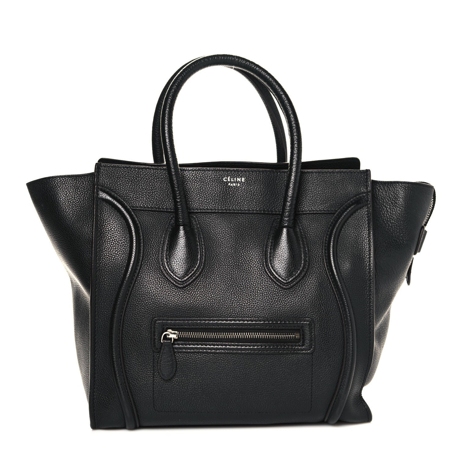 Celine Drummed Calfskin Mini Luggage Black 1 of 15