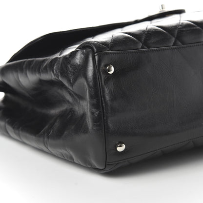 Chanel Glazed Calfskin Quilted Large CC Delivery Tote Black 6 of 16