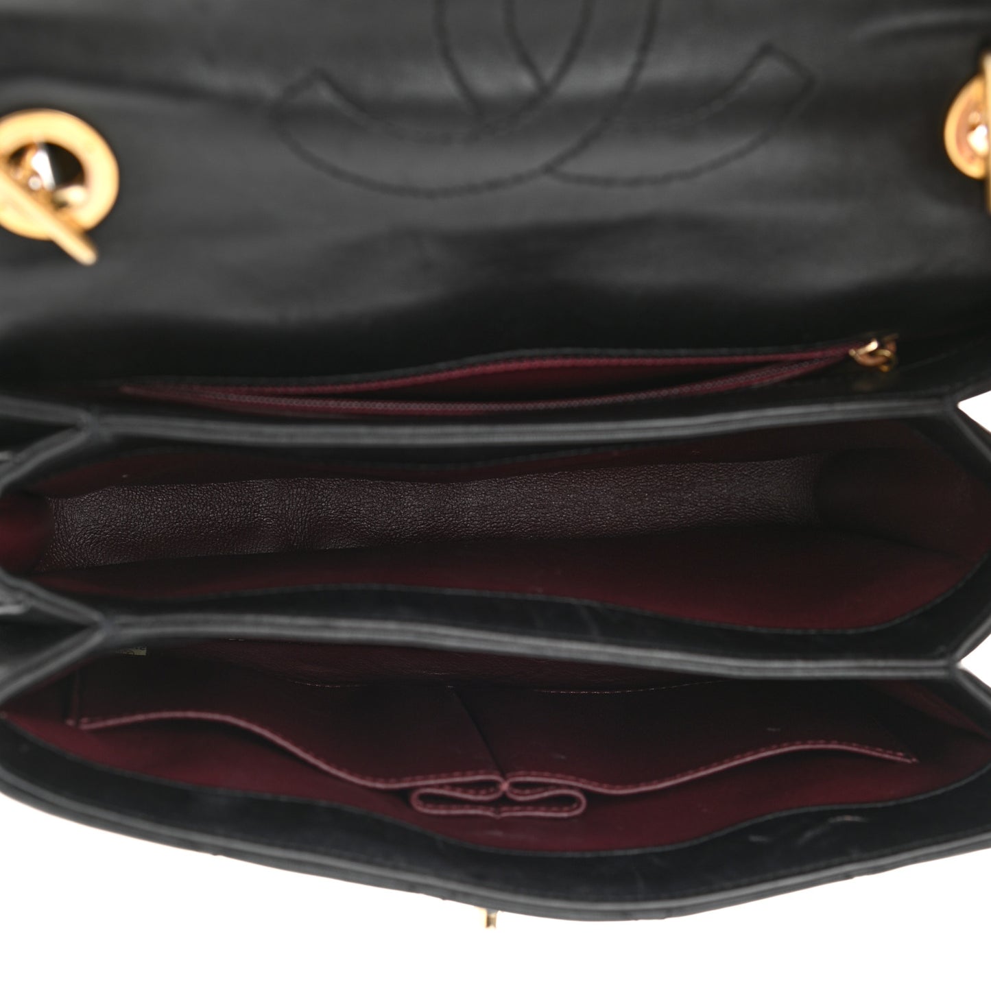 Lambskin Quilted Small Trendy CC Dual Handle Flap Bag Black