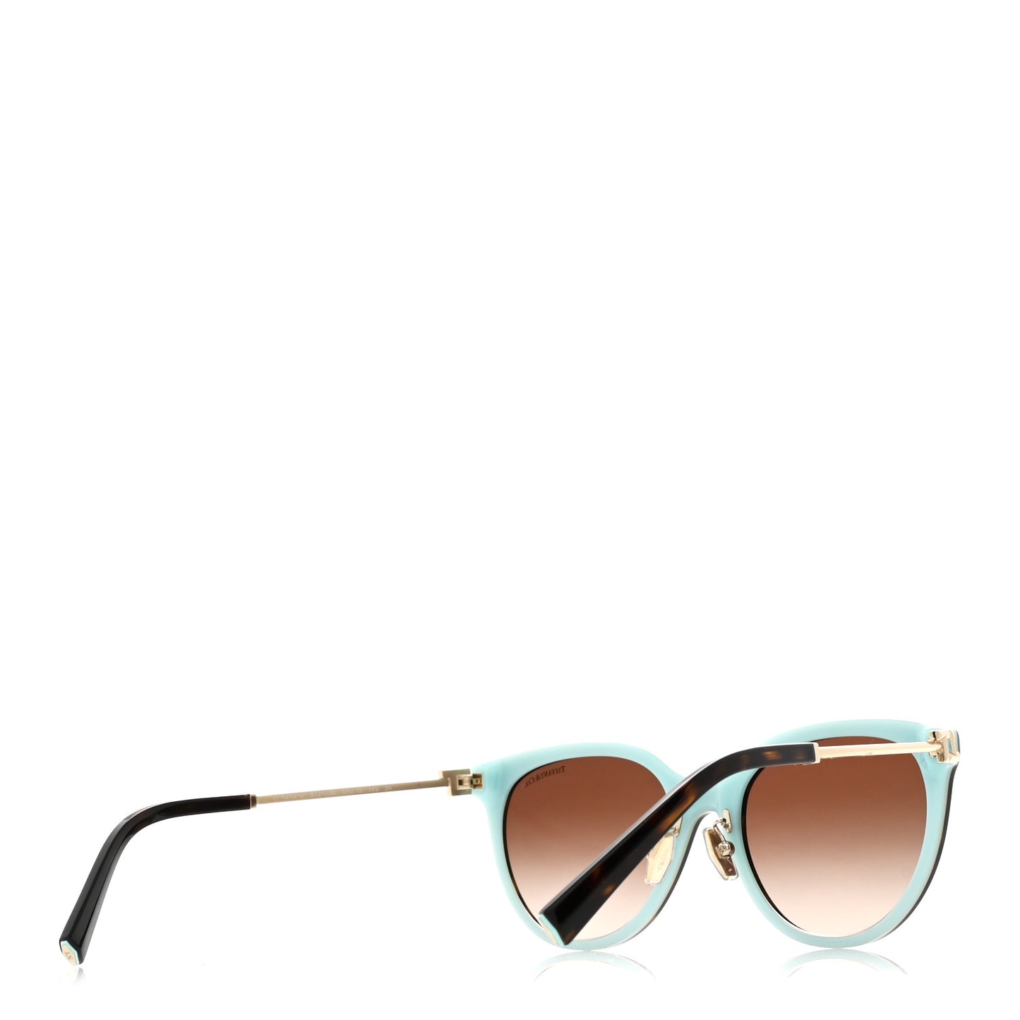 Acetate Metal Round 55mm Sunglasses TF4243D Havana Blue