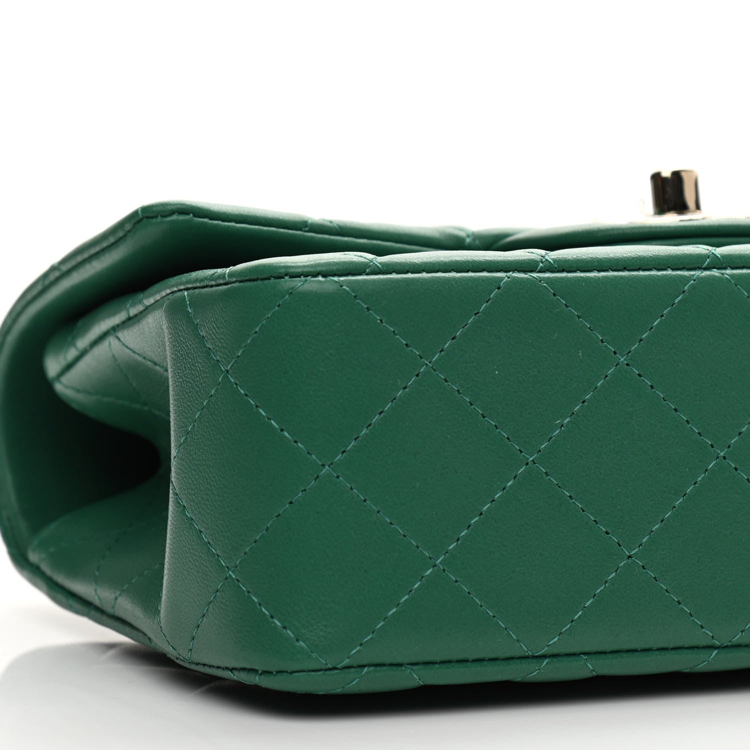 Chanel Lambskin Quilted Mini Top Handle Rectangular Flap Green 9 of 11
