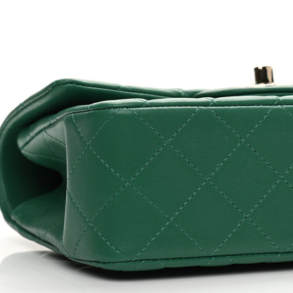 Chanel Lambskin Quilted Mini Top Handle Rectangular Flap Green 9 of 11