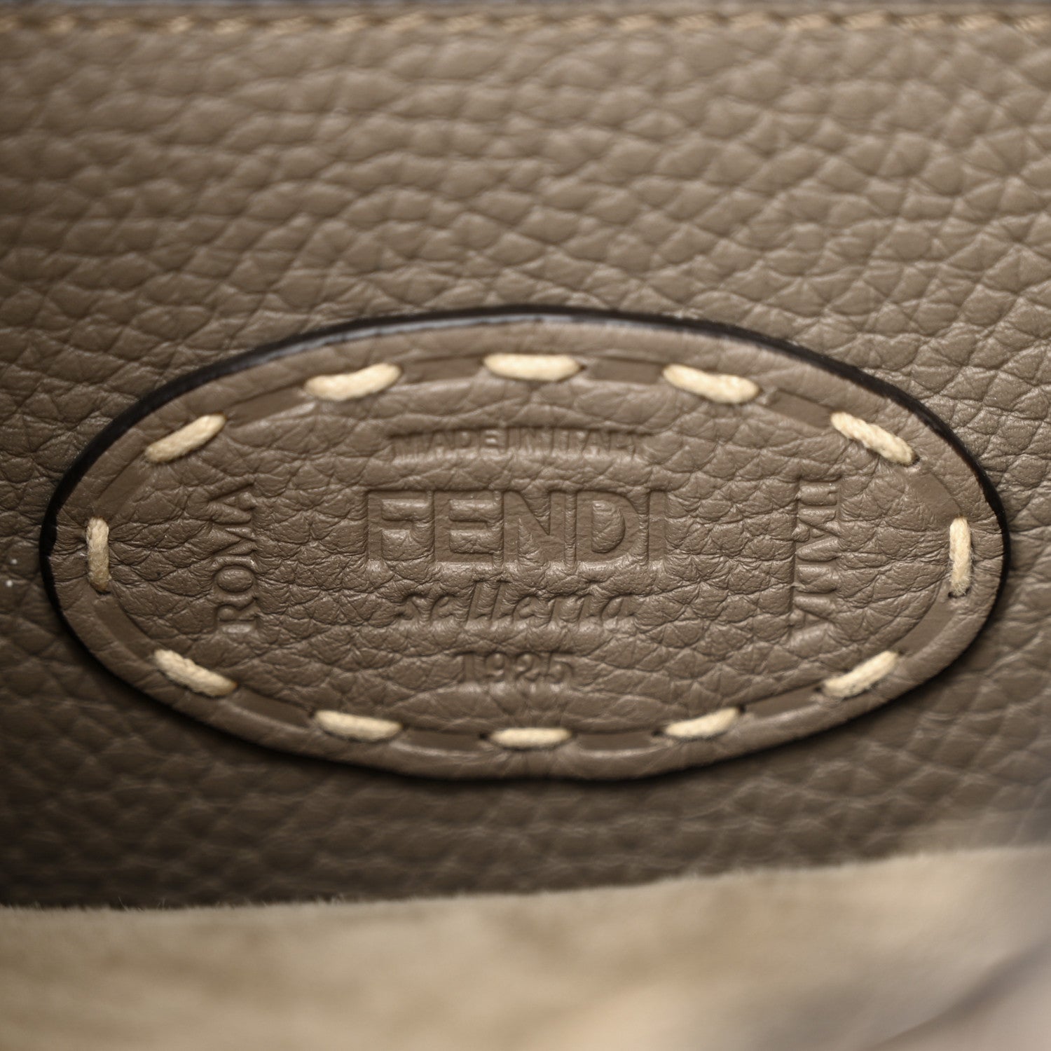 Fendi Vitello Granato Camoscio Selleria Macro Stitchings Small Peekaboo I SEE U Satchel Tartufo 7 of 13