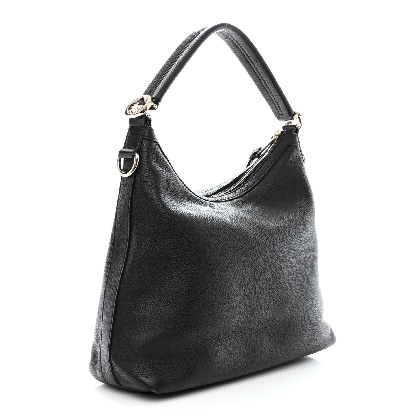 Pebbled Calfskin Small Miss GG Hobo Black