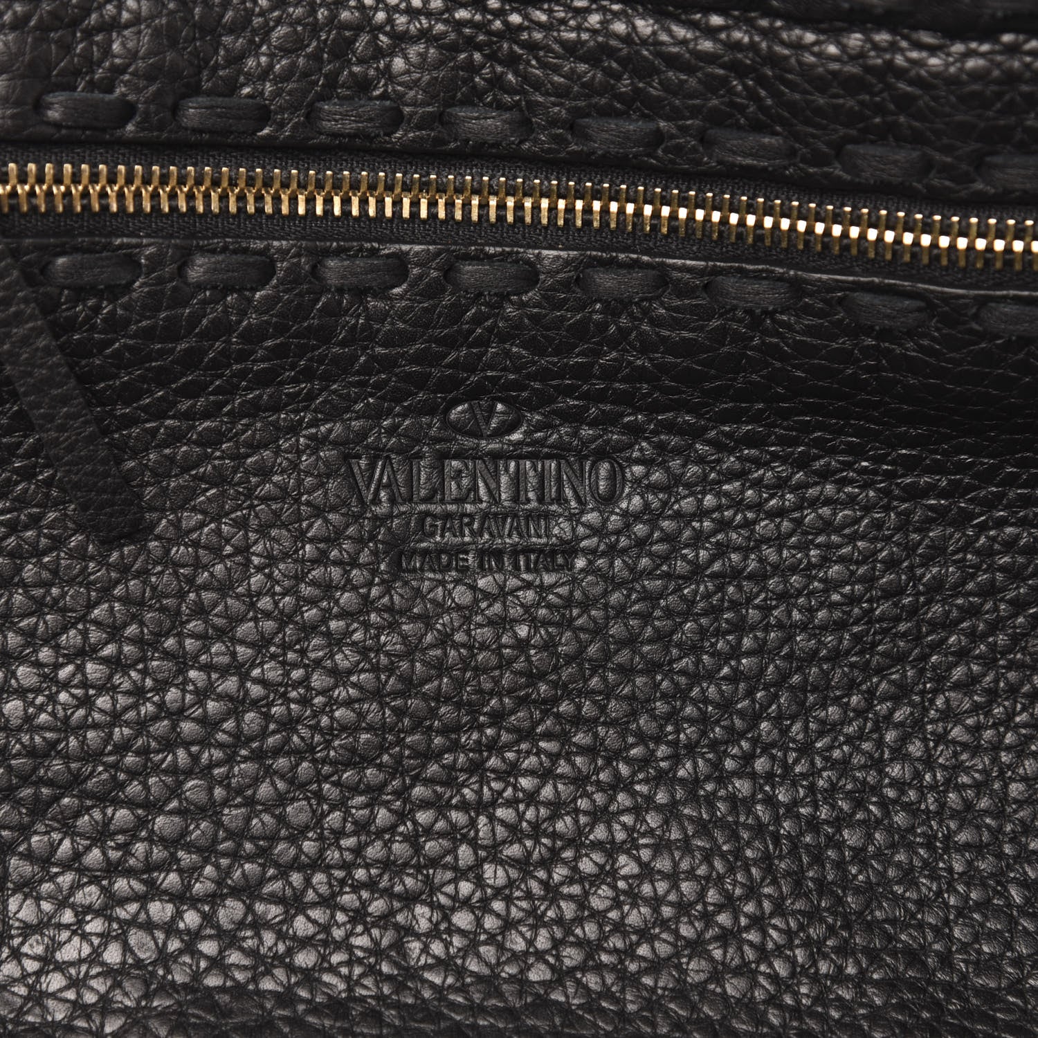 Valentino Garavani Grained Calfskin C-Rockee Fringe Tote Black 6 of 8