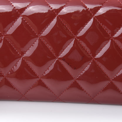 Chanel Patent Quilted Large Flap Wallet Rouge Fonce 10 of 11