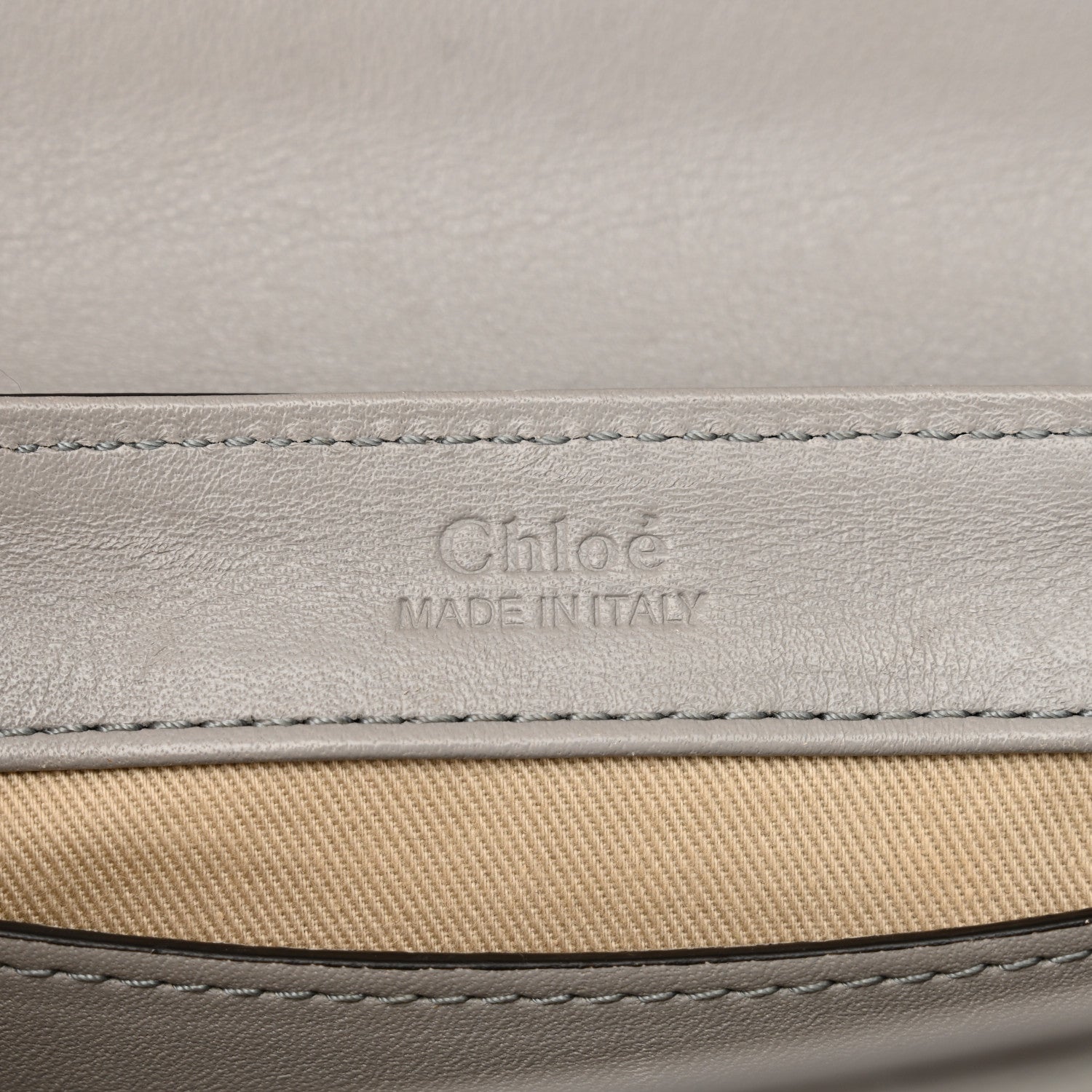 Chloe Calfskin Crocodile Embossed Mini C Double Carry Stormy Grey 6 of 12