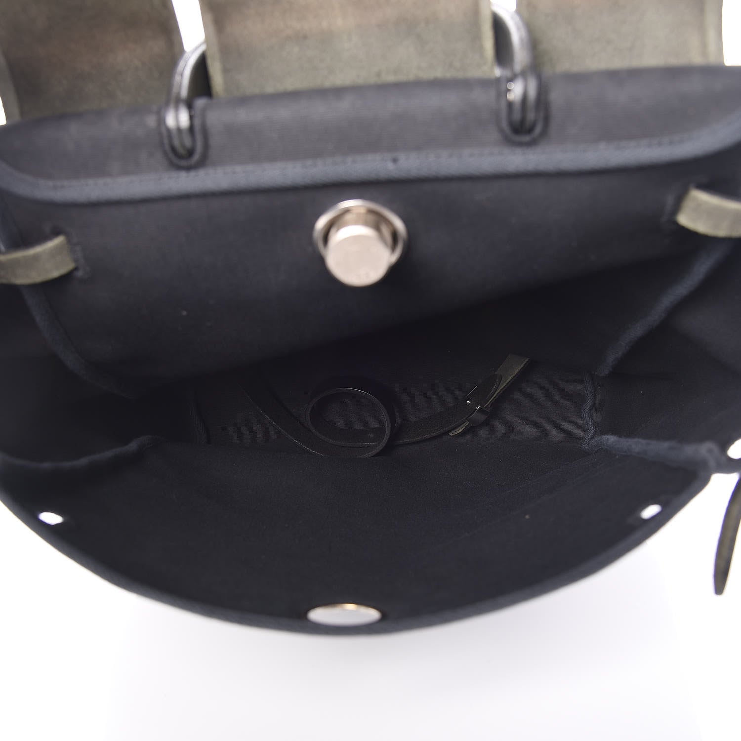 Hermes Toile Vache Calfskin Herbag 30 PM Backpack Black 6 of 20