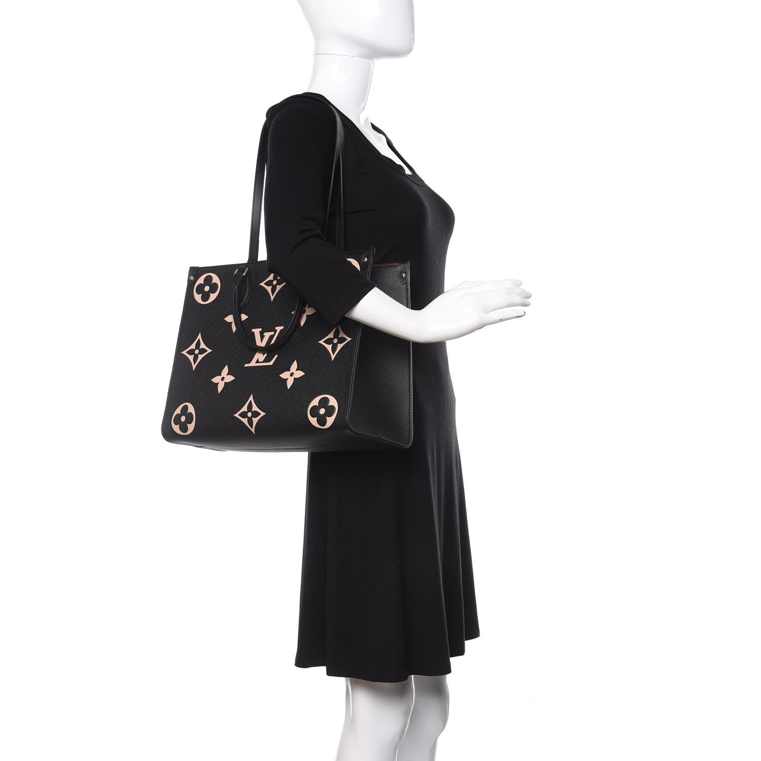 Louis Vuitton Empreinte Monogram Giant Onthego MM Black Beige 2 of 10