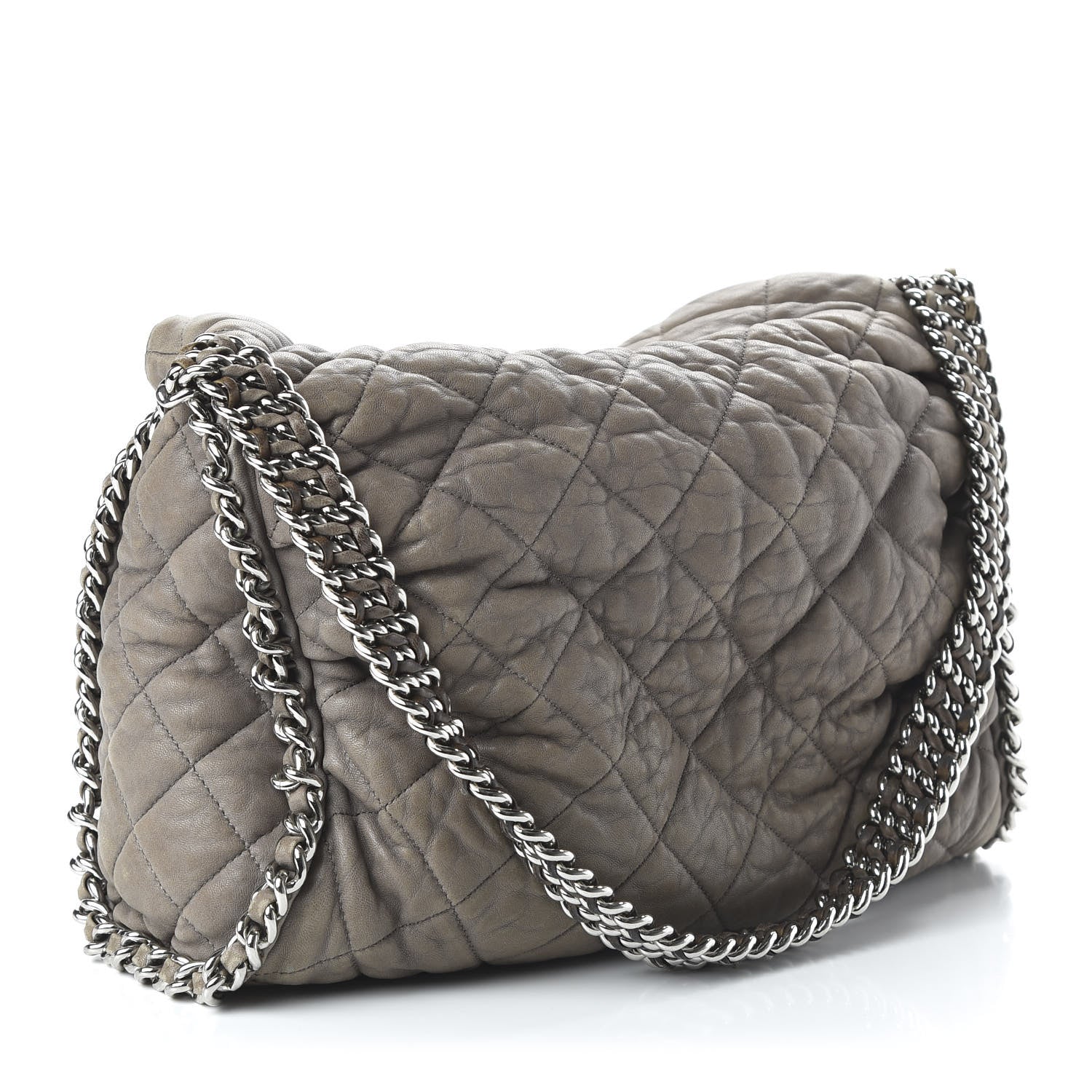 Chanel Washed Lambskin Chain Around Hobo Taupe 3 of 13