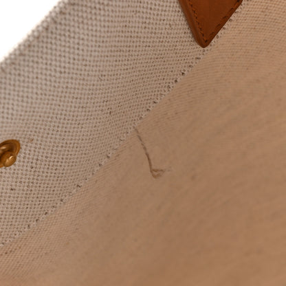 Saint Laurent Canvas Smooth Calfskin Universite North South Foldable Tote Naturel Brick 13 of 18