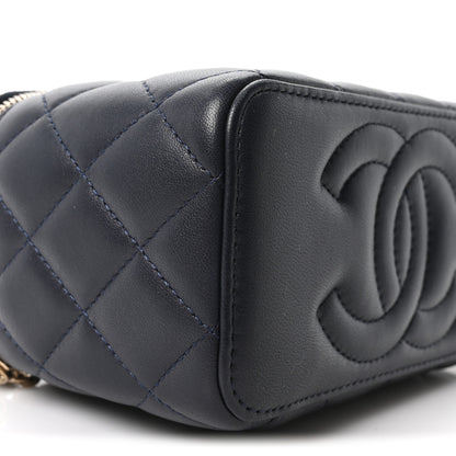 Chanel Lambskin Quilted Pick Me Up Vanity Case Navy 9 of 10