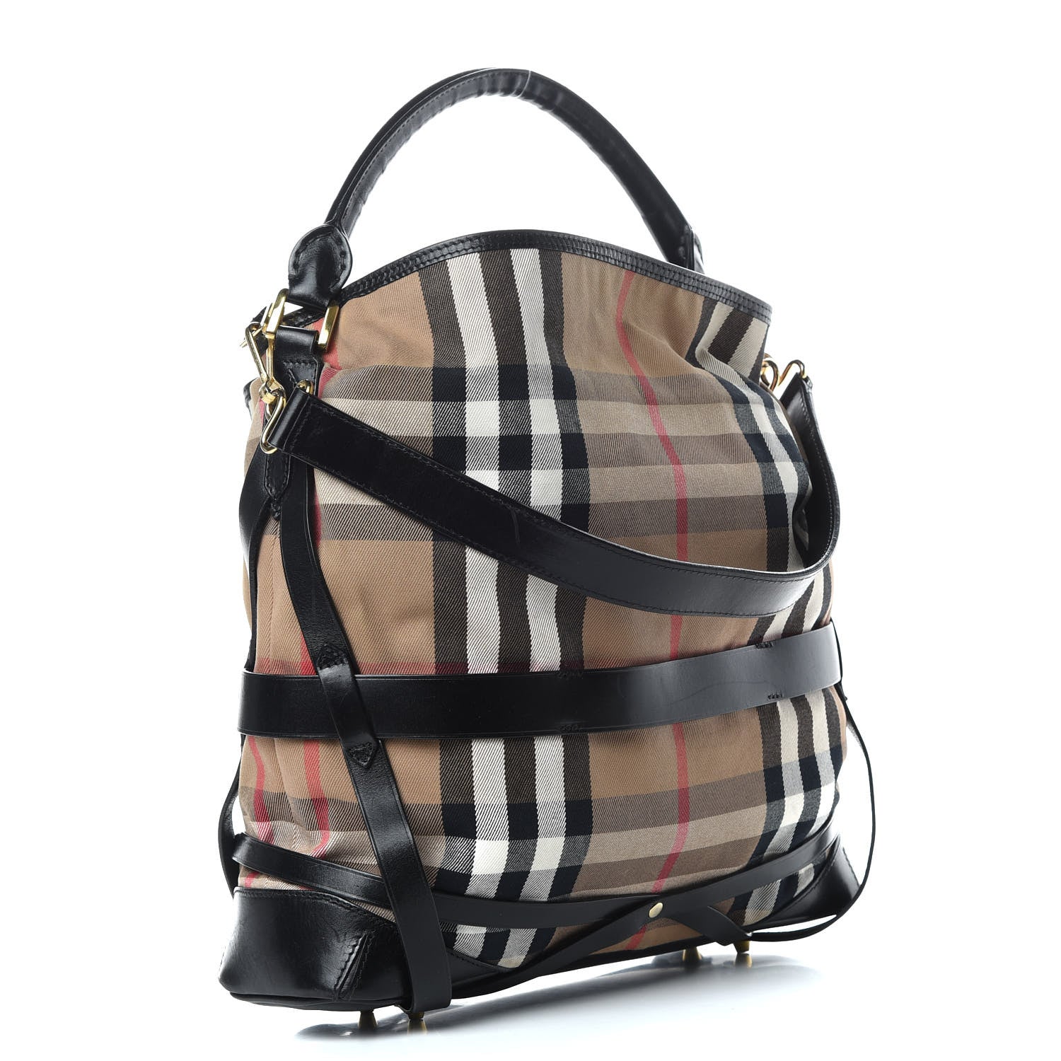 Burberry House Check Bridle Calfskin Medium Gosford Hobo Black 3 of 18