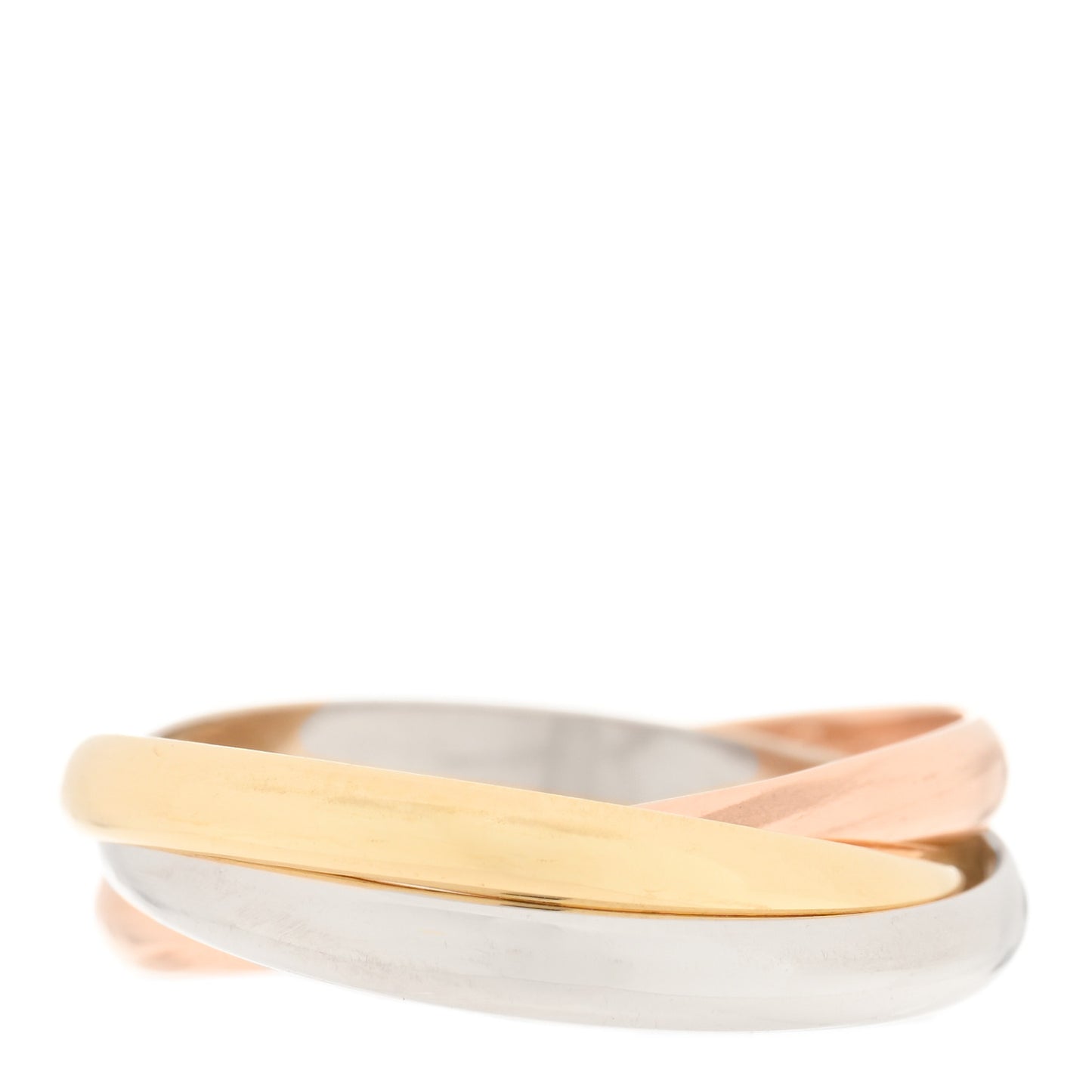 18K Pink Yellow White Gold Small Trinity Ring 55 7.25