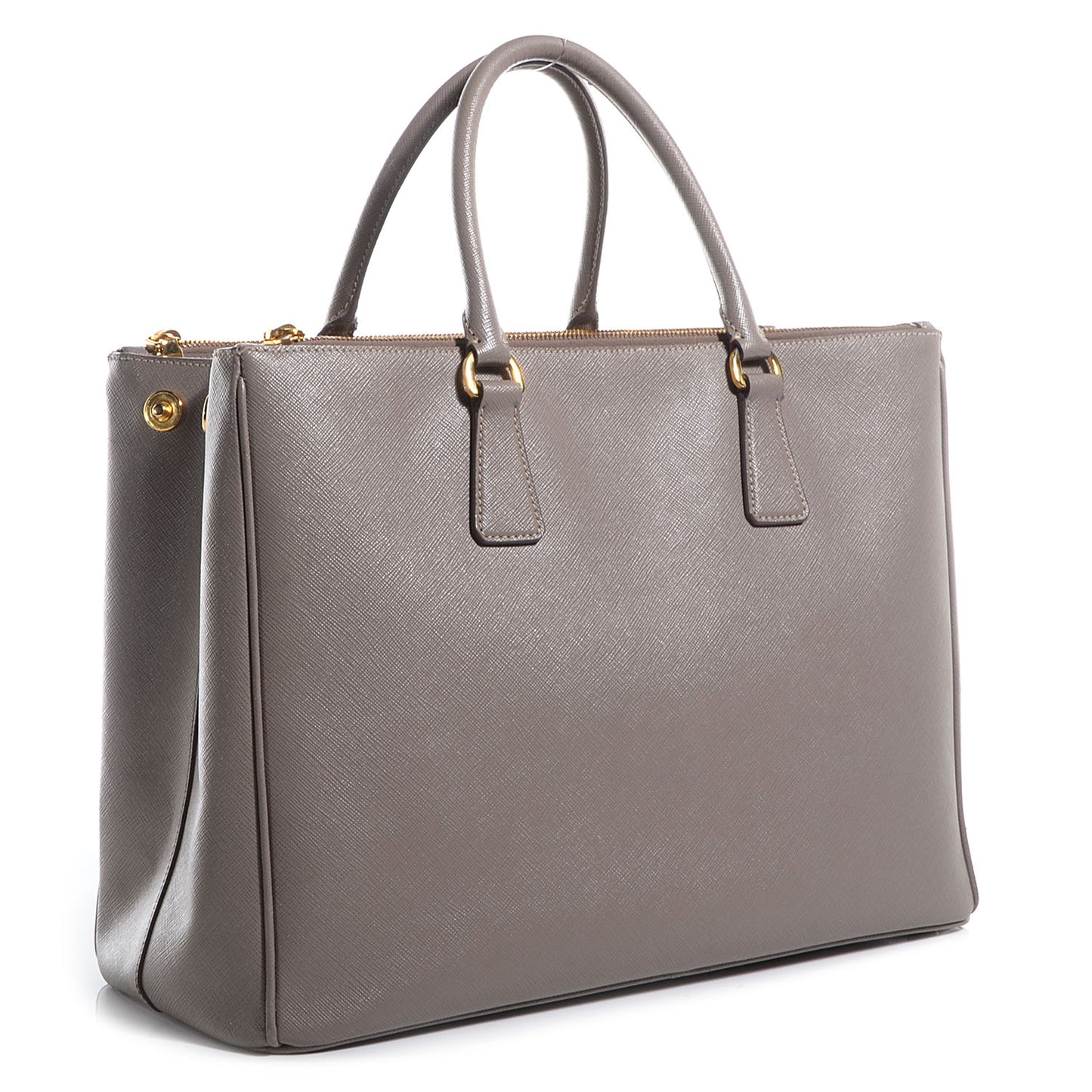 Saffiano Lux Large Double Zip Tote Argilla